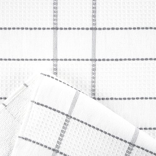Miniatura 3 de MARTHA STEWART Modern Waffle - Juego de 6 toallas de cocina, color gris, 16 x 28 pulgadas