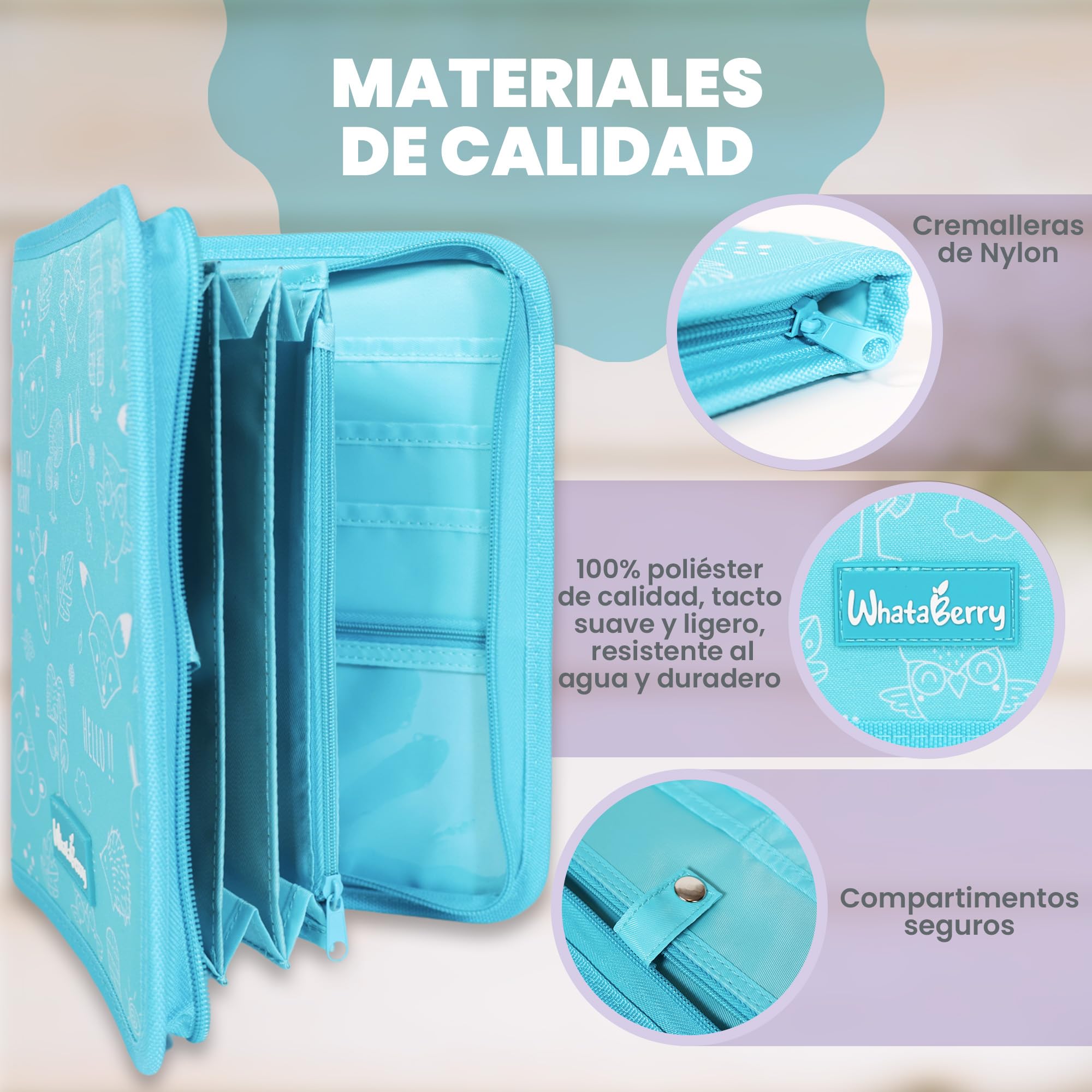 WhataBerry Document Holder, Turquoise - 16 Compartments, Baby Document Organizer for Boys and Girls up to 10 Years - Image 4