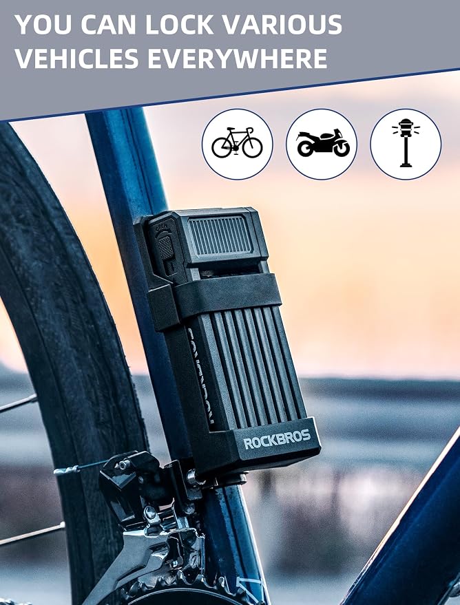 Candado Plegable ROCKBROS para Bicicleta con Cuerpo de 0.7 cm miniatura 5