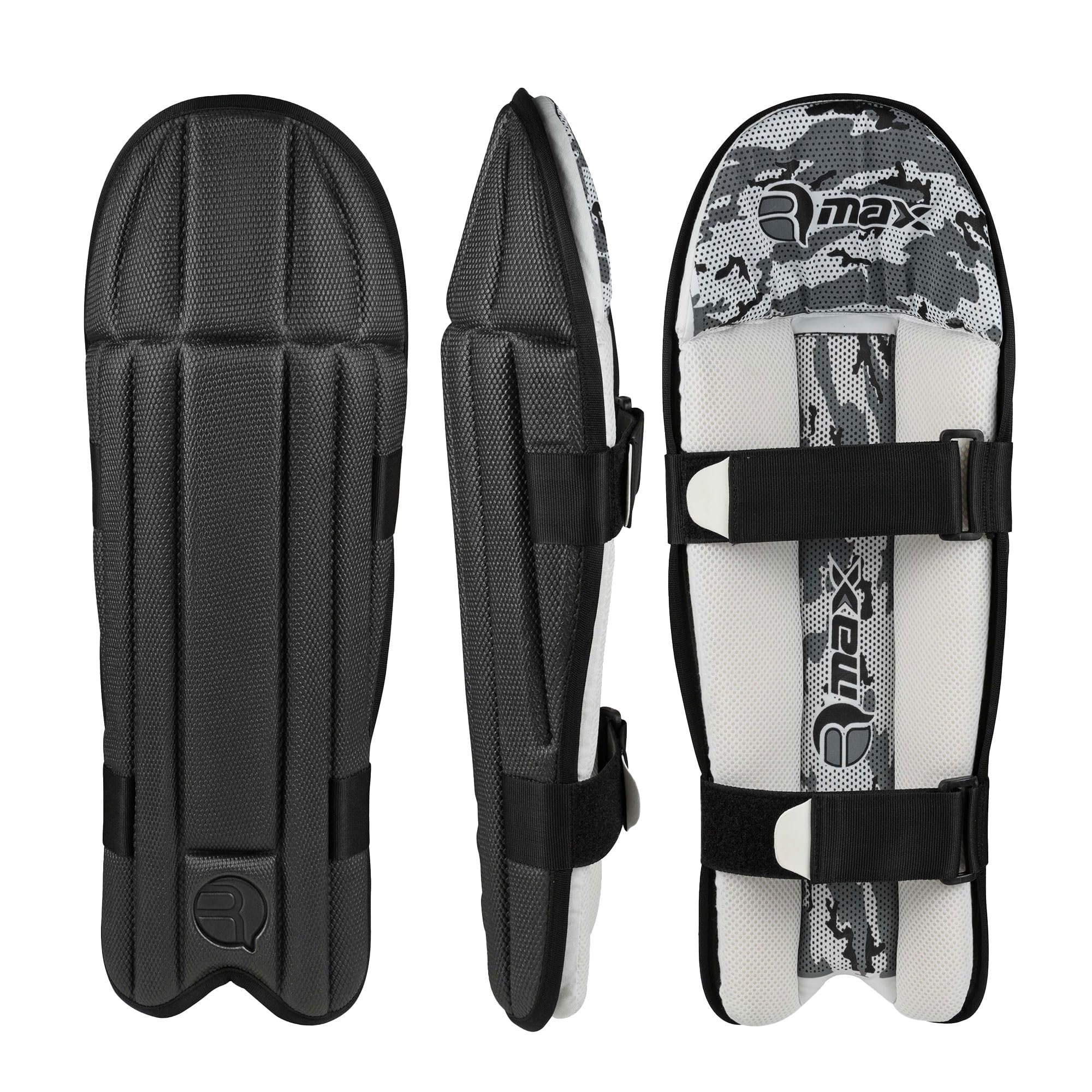 RMAX EVA and Cotton Cricket Wicket Keeping Leg Guard Pad Full Size, Light Weight Wicket Keeping Leg Guards/Pads Senior/Men's/Teen's/Adult Size (BLACK)-picture-10