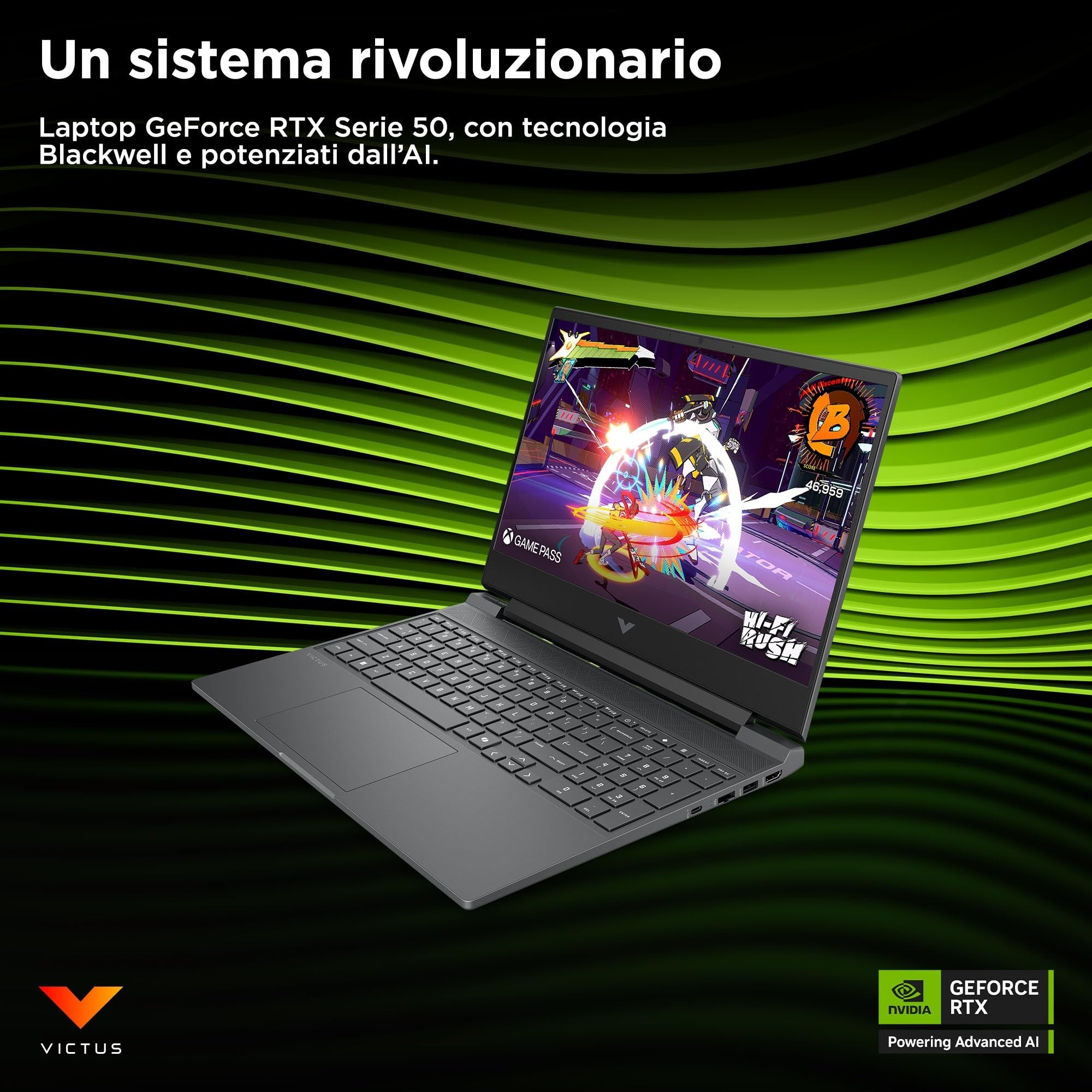 HP Victus 15-fa2001slx, Notebook, Intel Core i5-13450HX, 16 GB RAM, 512 GB SSD, NVIDIA RTX 3050 6GB, 15,6" FHD IPS 144Hz, Laptop, 720p TNR Cam, FreeDOS 3.0, Portatile, Grigio