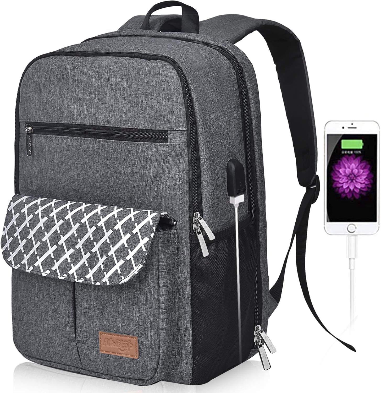 Arrontop 15.6 Inch Laptop Backpack For Men Durable Waterproof Business Travel Backpack With Usb Charging Port Anti Theft School Bag Christmas Gift