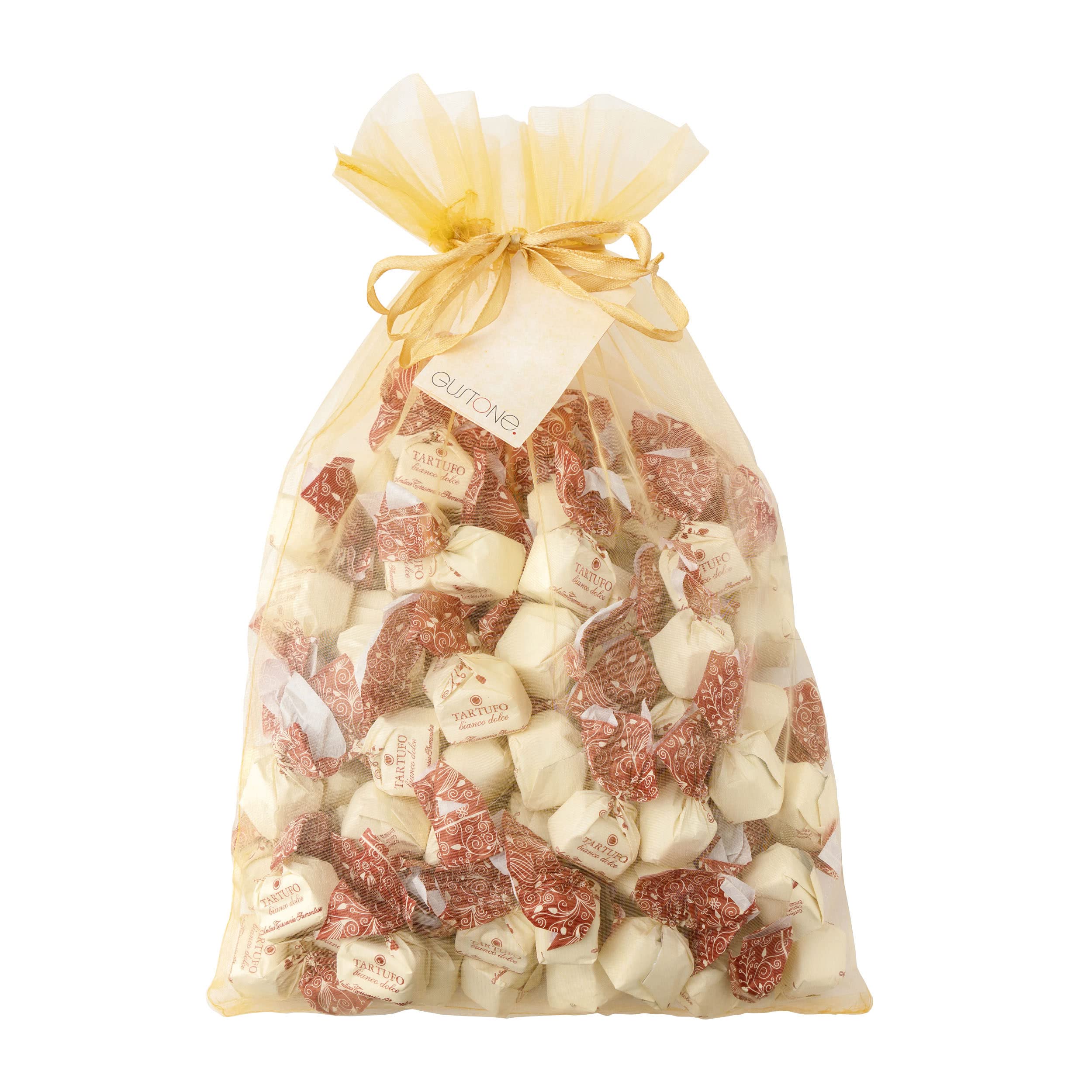 GUSTONE. Tartufi Dolci Bianco 70 Stück je 14g Antica Torroneria 1kg | Piemont-Haselnüsse IGP, 35% Kakao, glutenfrei, IGP-geschützte Herkunft, Trüffel-Pralinen weiße Piemont Haselnüssen