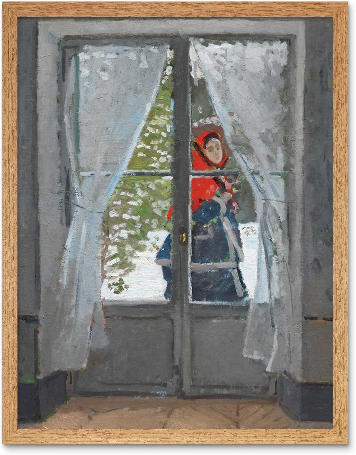 Monet Red Kerchief Unframed Wall Art Print Poster Home Decor Premium