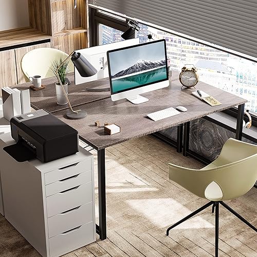 Miniatura 43 de Coleshome - Escritorio para computadora, de 32 pulgadas, estilo moderno y sencillo, para oficina en casa, escritorio estudiantil para escribir,