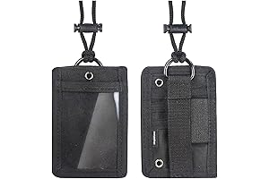 simpletome ID Card Holder with Adjustable SOFT Neck Strap (Black)