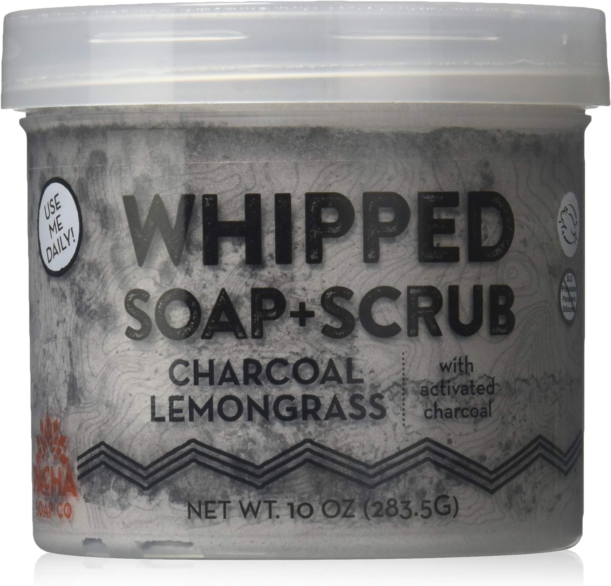 Pacha Soap, Soap Whipped Charcoal Lemongrass, 10 Ounce