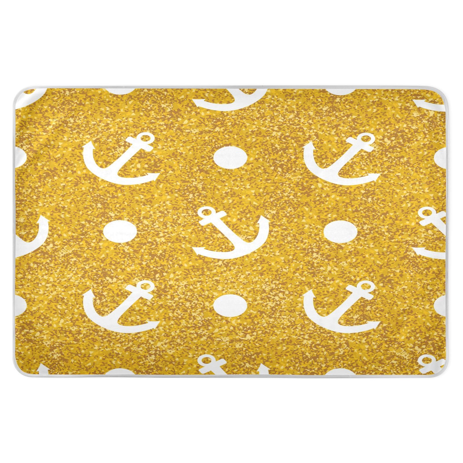 susiyo Polka Dots on Golden Bed Pads for Incontinence Mattress Protector Anti-Slip Waterproof Pads (56