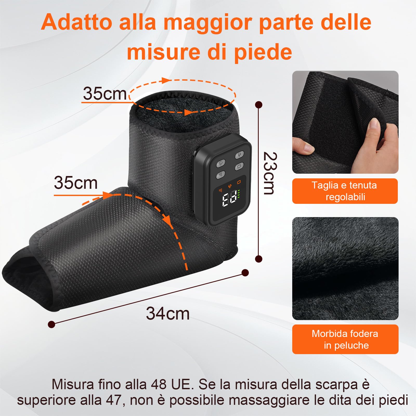 Massaggiatore Piedi 3-in-1,Compressione,Calore,Vibrazione, 40-60°C | 3-in-1 con compressione, calore & vibrazione, 40-60°C, per piante, collo del piede & caviglie – rilassante e rigenerante.
