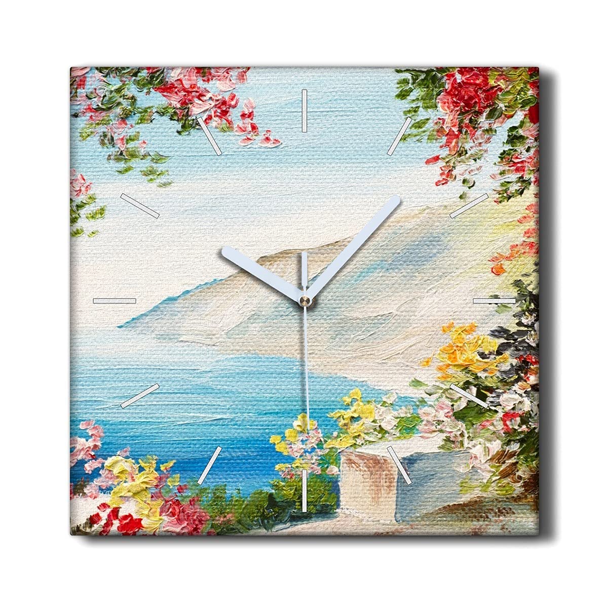 Horloge murale sans tic-tac 30x30 cm Coloray décoration salon motif mer