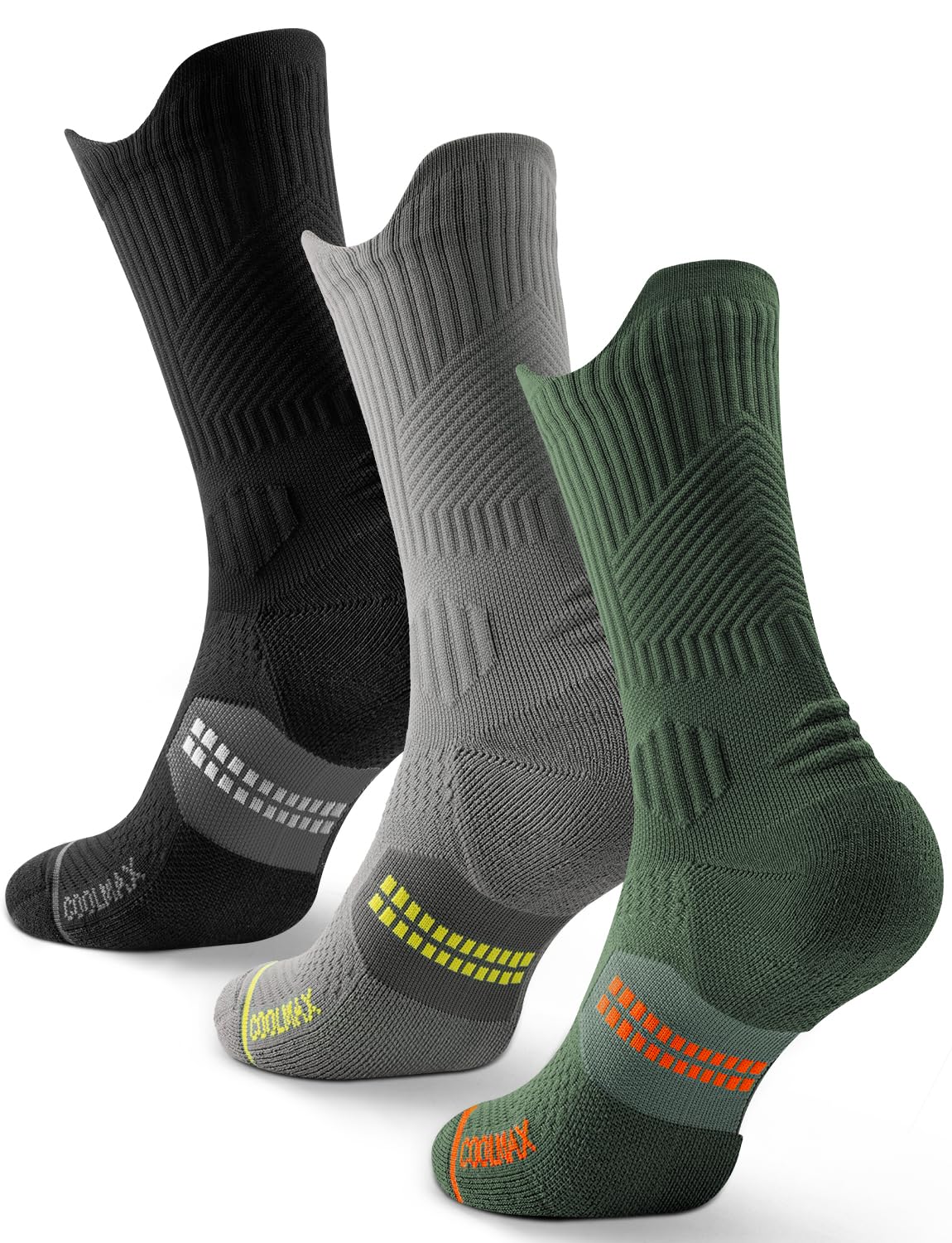 Juclise Bambù Coolmax Compressione Sportivi Calzini Uomo, Anti-vesciche per Allenamento e Trekking​