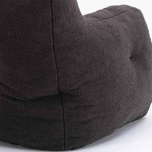 Miniatura 8 de Beanbags - Silla puff de tela de peluche ultra suave para adultos y niños, cómoda silla de ocio para dormitorio, sala de estar, apartamento, gris