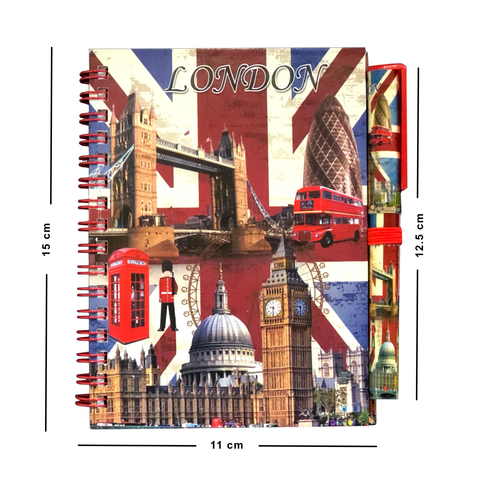 Set of 3 London Souvenir Notebooks & Pen, Union Jack Notepad, British Gift, Famous London Landmark Notebook With Matching Pen - Image 4