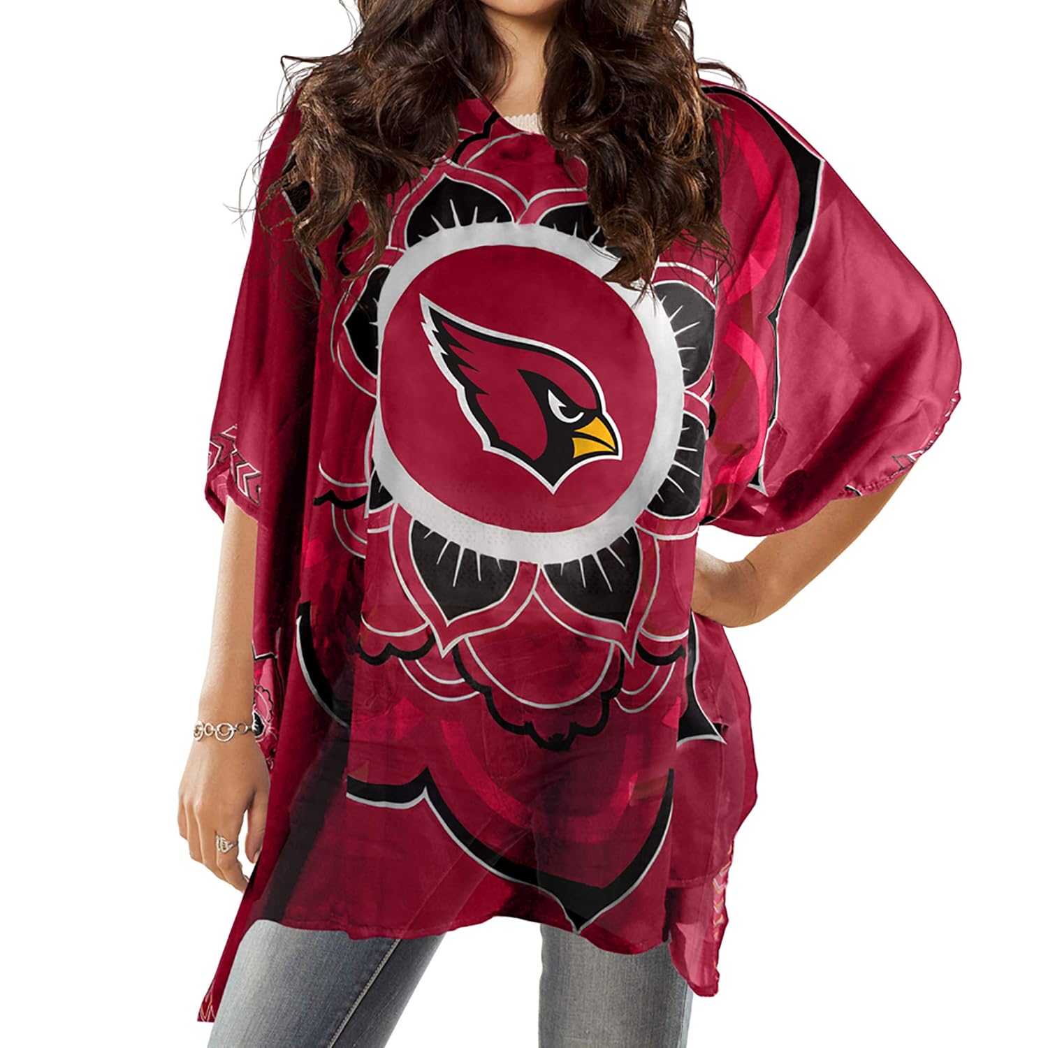 Littlearth NFL Sheer Caftan with Flower Design