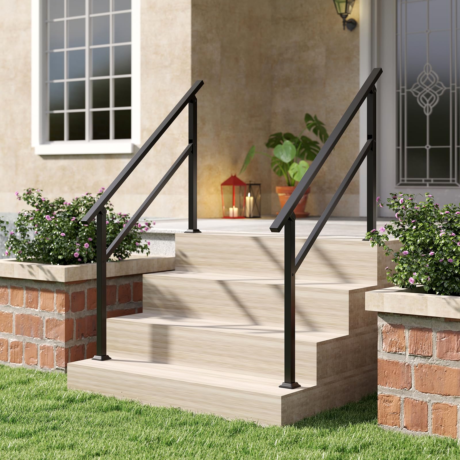 COSTWAY Main Courante pour Escalier 0-4 Marches en Métal