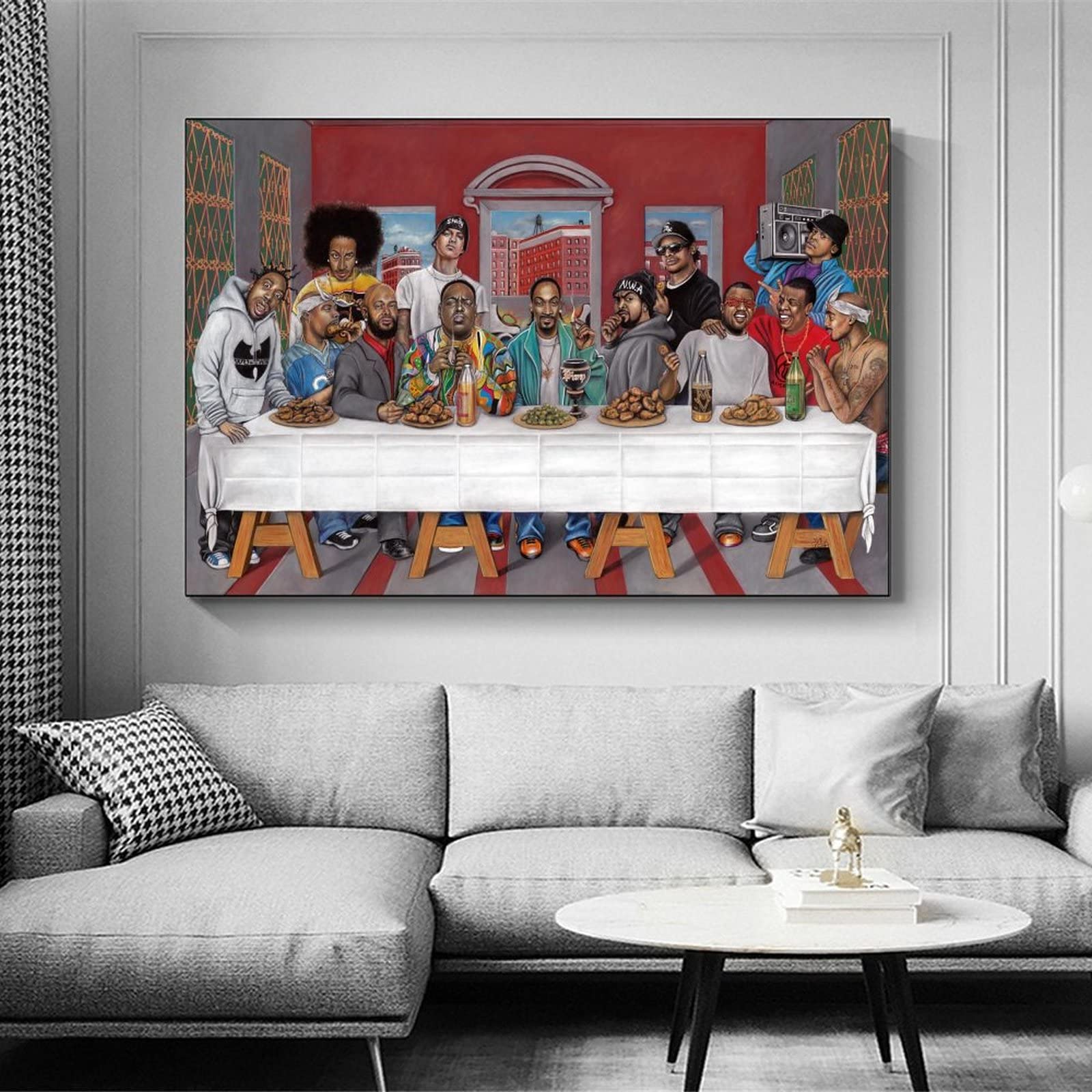 ポスター 額縁付き ラッパー アート 4枚セット Amazon.co.jp: FIE ヒップホップ 音楽 ラッパー 星 伝説 最後の晩餐