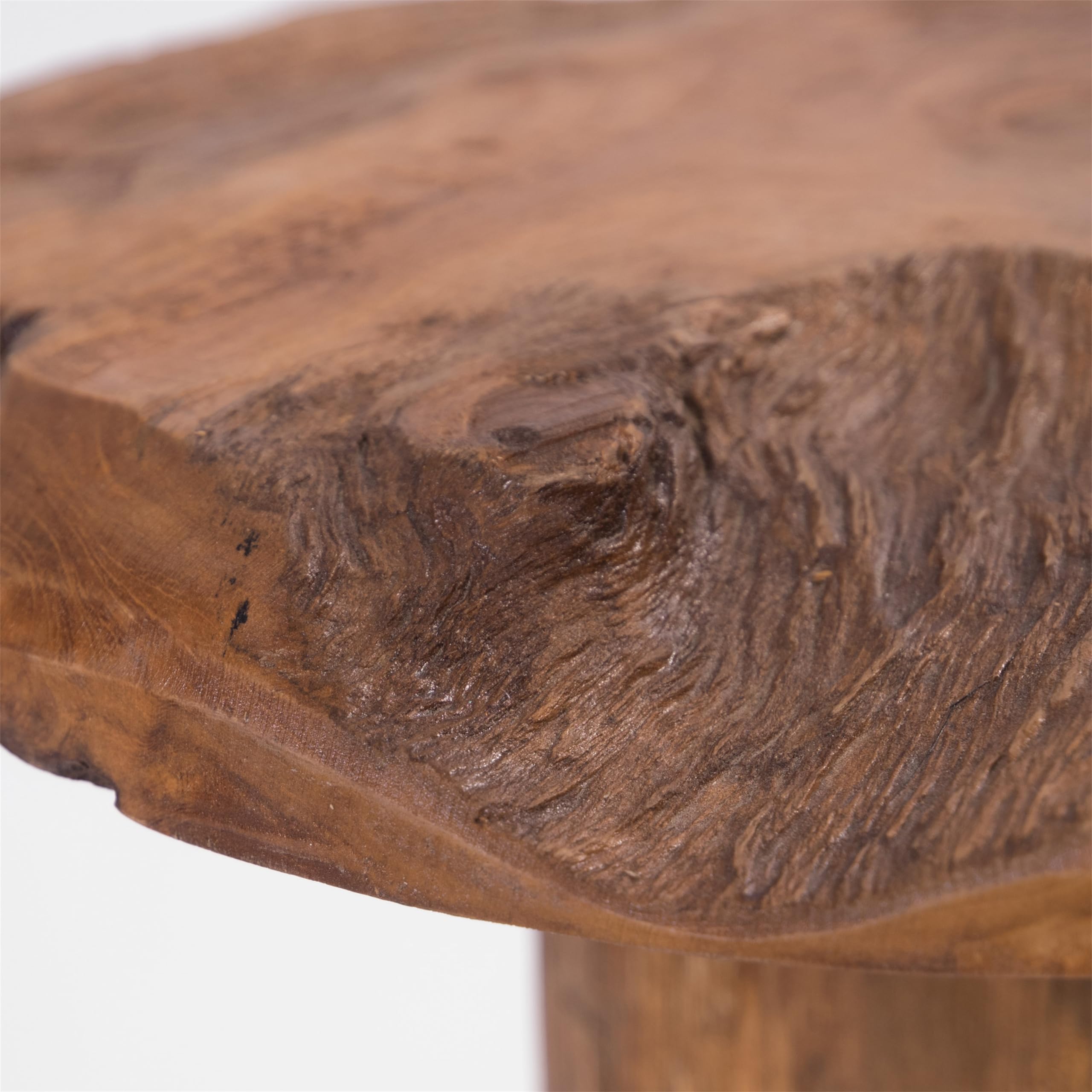 Sgabello in teak | radice in legno, 47 cm | Sgabello per fiori, funghi, tavolino, piante, tronco d'albero massiccio