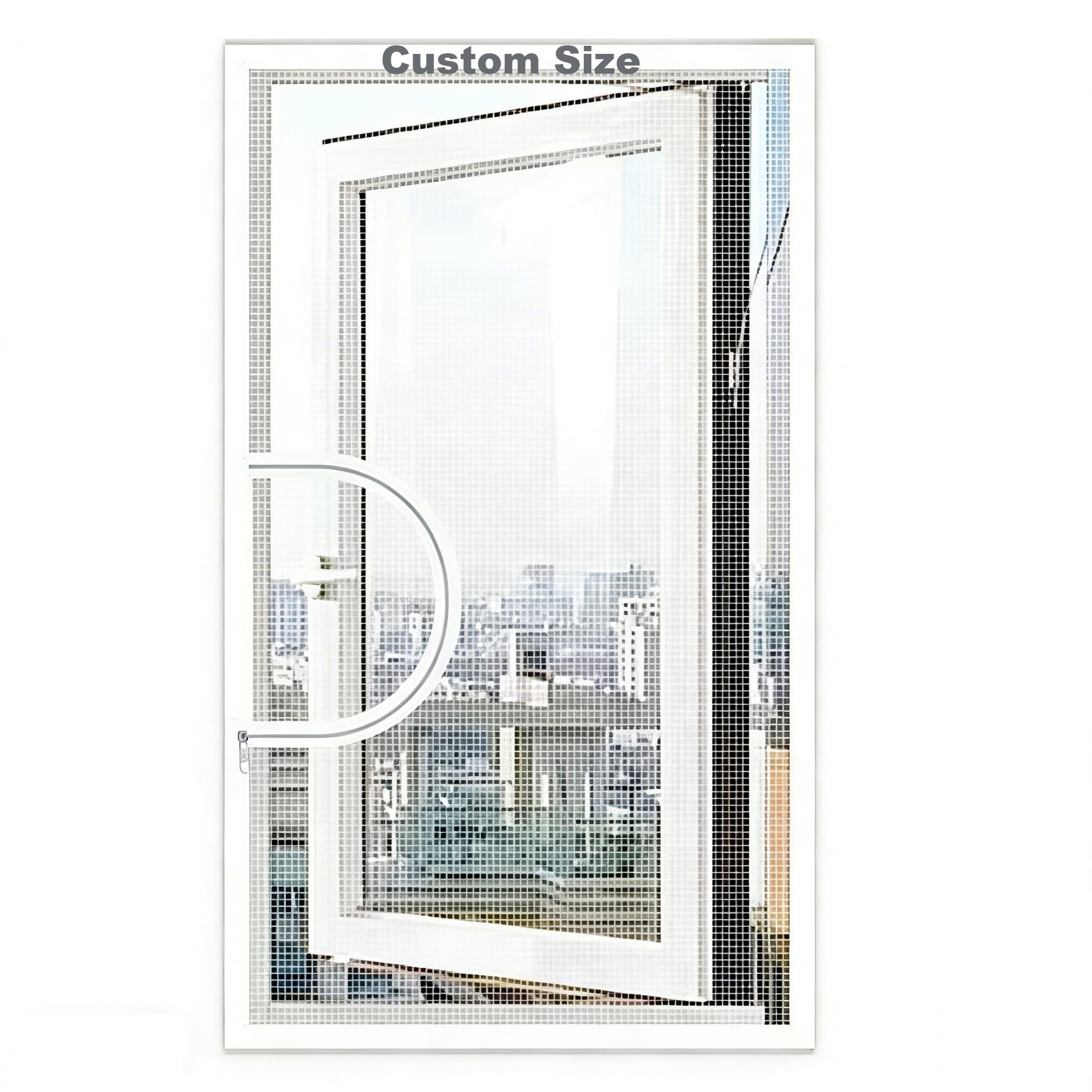 Self-Adhesive Fly Screens for Windows, Tear-Proof Fibergalss Netting with Zip, Window Mesh Insect Screen Keep Flies, Mosquitoes, Bugs Out, Custom Size