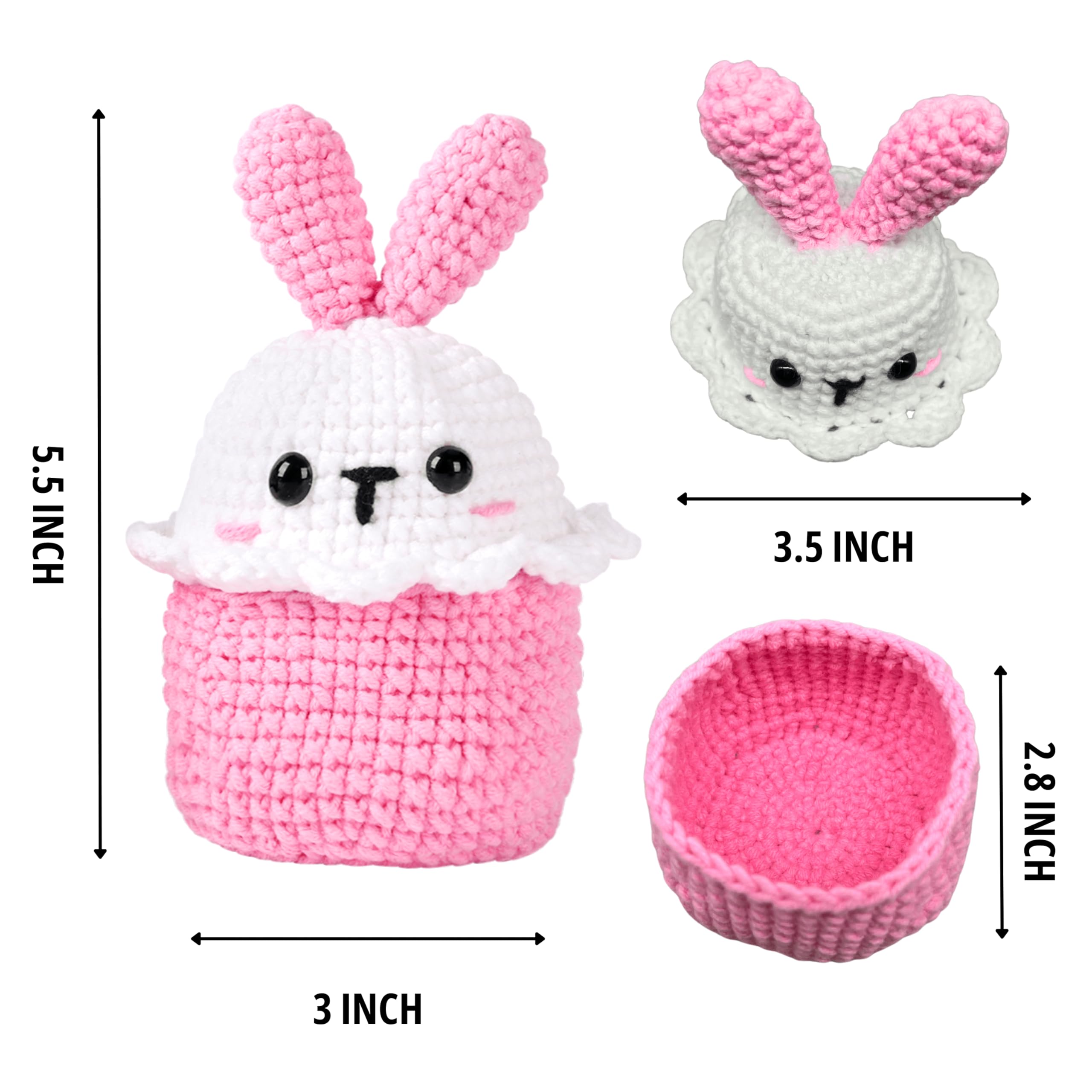 CSWCS Kit de ganchillo para principiantes, kit de ganchillo fácil de principiantes para adultos y niños, regalos de manualidades de amigurumis con hilo, gancho y tutorial de video, suministros de