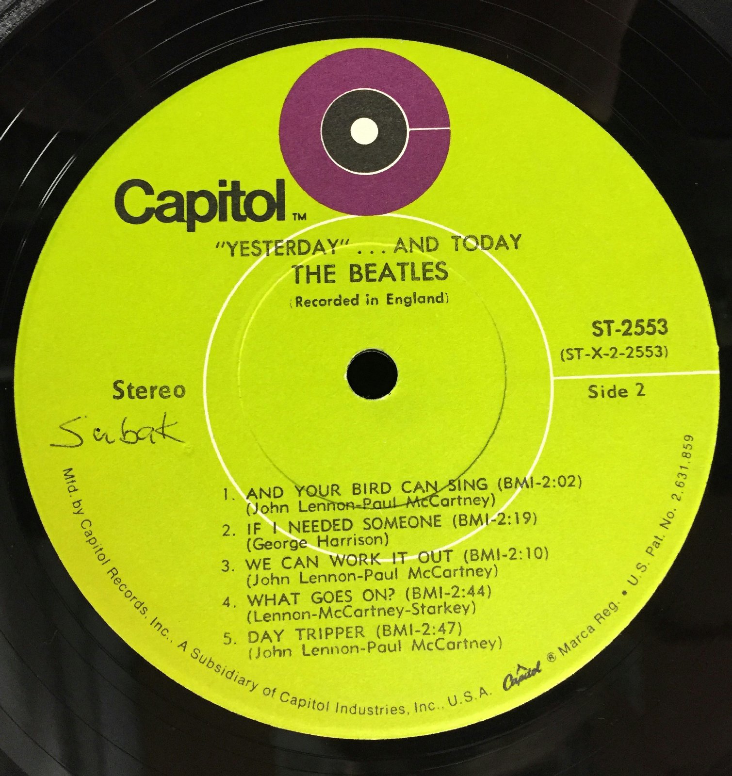 Amazon.com: Beatles - Yesterday And Today green label - Lp Vinyl 