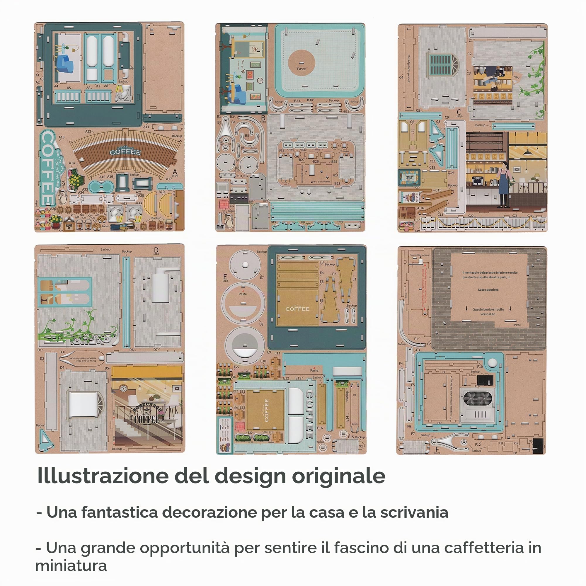Tonecheer Puzzle 3D Creativo in Legno Adulti, Fai-da-Te Kit di Modellismo da Costruzioni Artigianato Meccanico Ottima Idea Regalo, Domestica con Apertura Automatica del Coperchio(cappa caffetteria)
