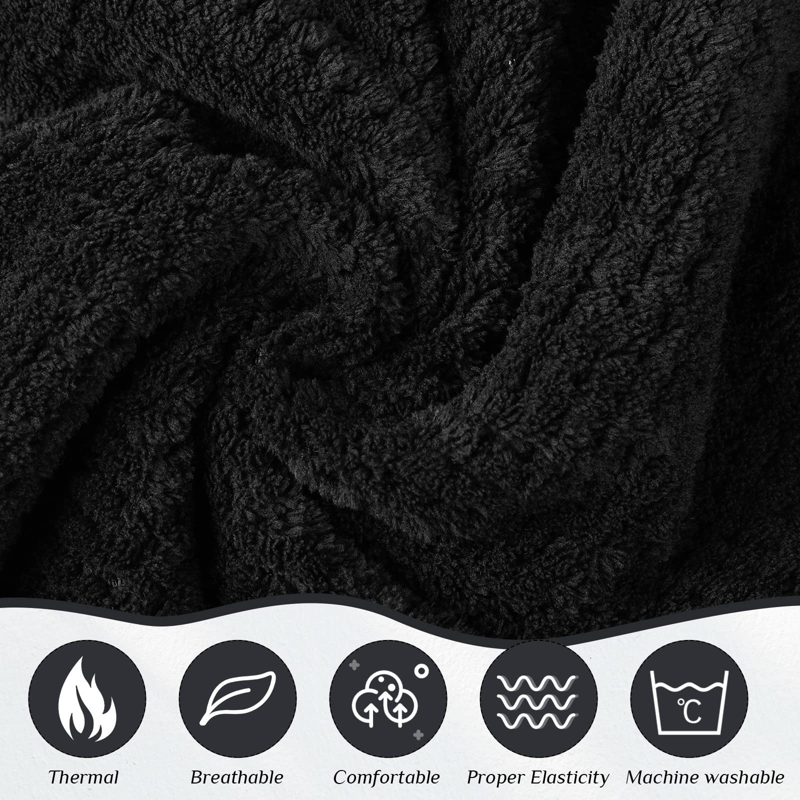 Tigeen 8 batas de gofre para mujer, toalla envolvente con cierre ajustable y parte superior elástica, bata ligera para spa, Negro -, Talla única