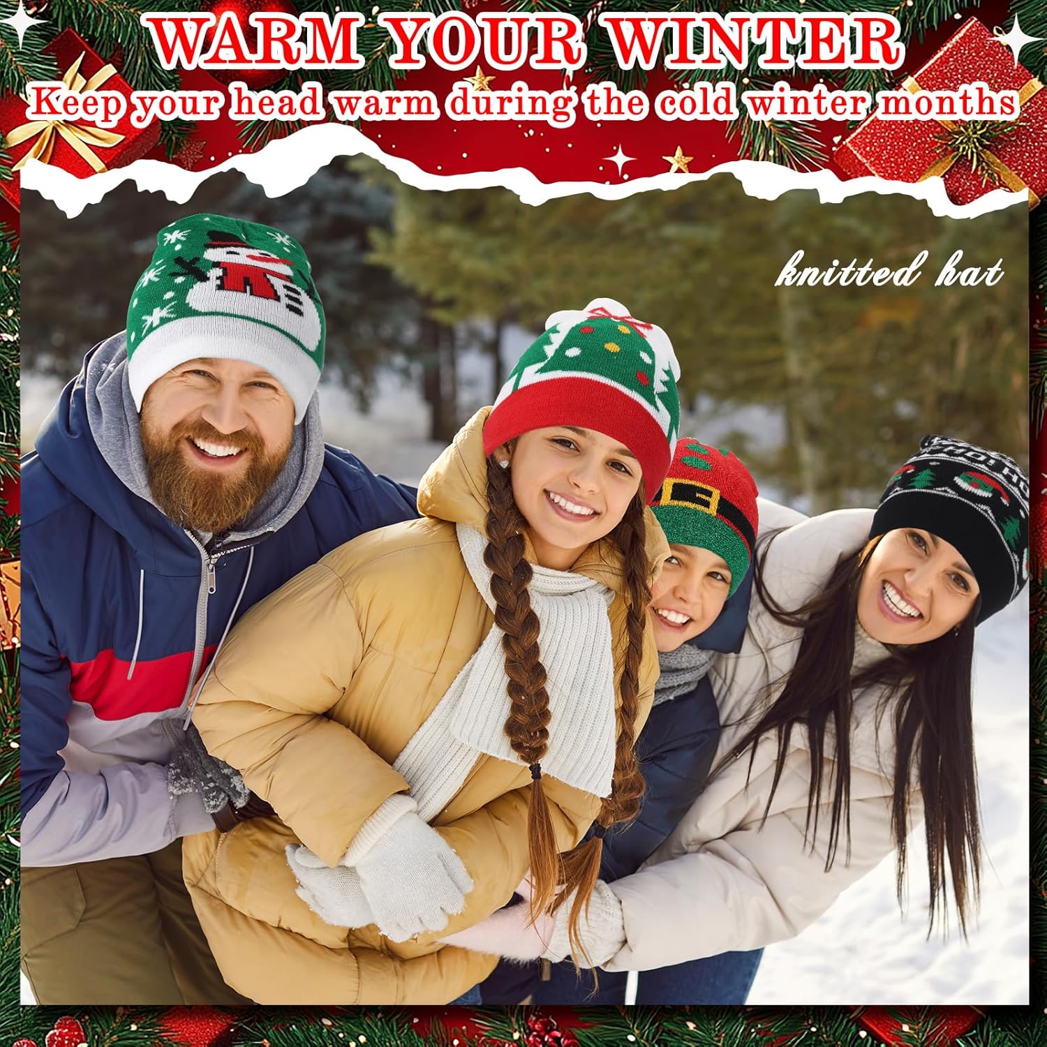 Christmas Beanie Hats Bulk Winter Knitted Beanie Hat Xmas Warm Cold Weather Caps for Men Women Christmas Party Gift - Image 4