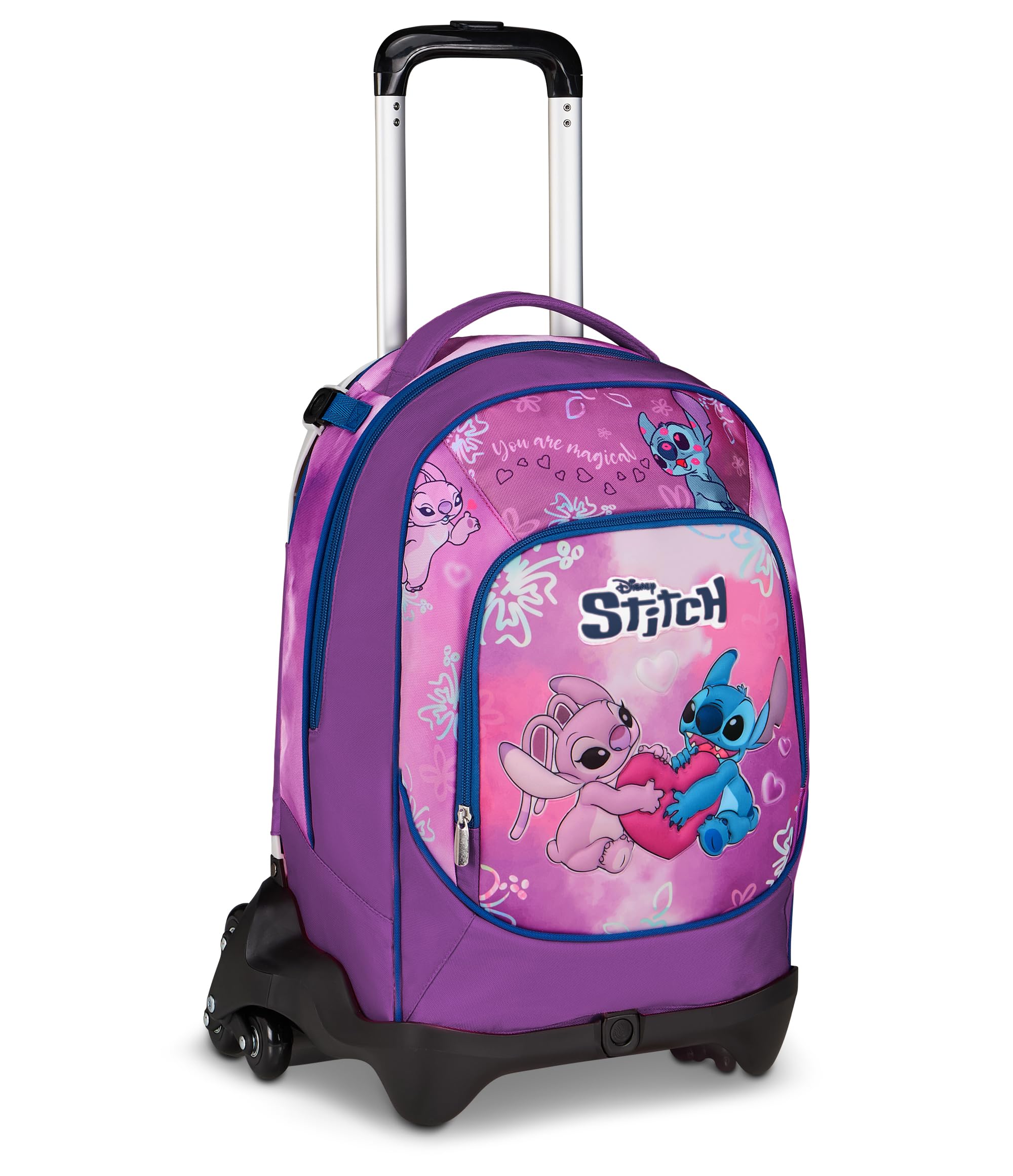 Seven Stitch Trolley Jack, Triplo Uso, Zaino Sganciabile, Doppio Scomparto, Spallacci a Scomparsa, Elastico Porta Borraccia, Scuola e Tempo Libero, bambine e ragazze, viola