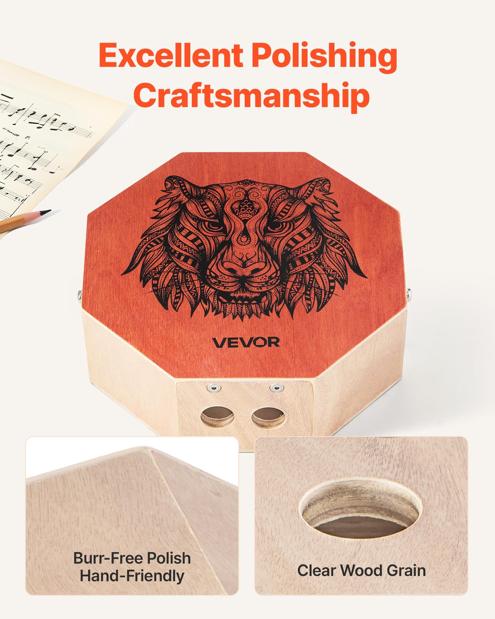 Cajon Box Drum met interne gitaarsnaren, lichtgewicht houten percussiebox, draagbaar druminstrument met reistas en verstelbare band, voor beginners en professionals, 230 x 100 x 280 mm | NL Cajon Box Drum met interne gitaarsnaren, lichtgewicht houten percussiebox, draagbaar druminstrument met reistas en verstelbare band, voor beginners en professionals, 230 x 100 x 280 mm | NL