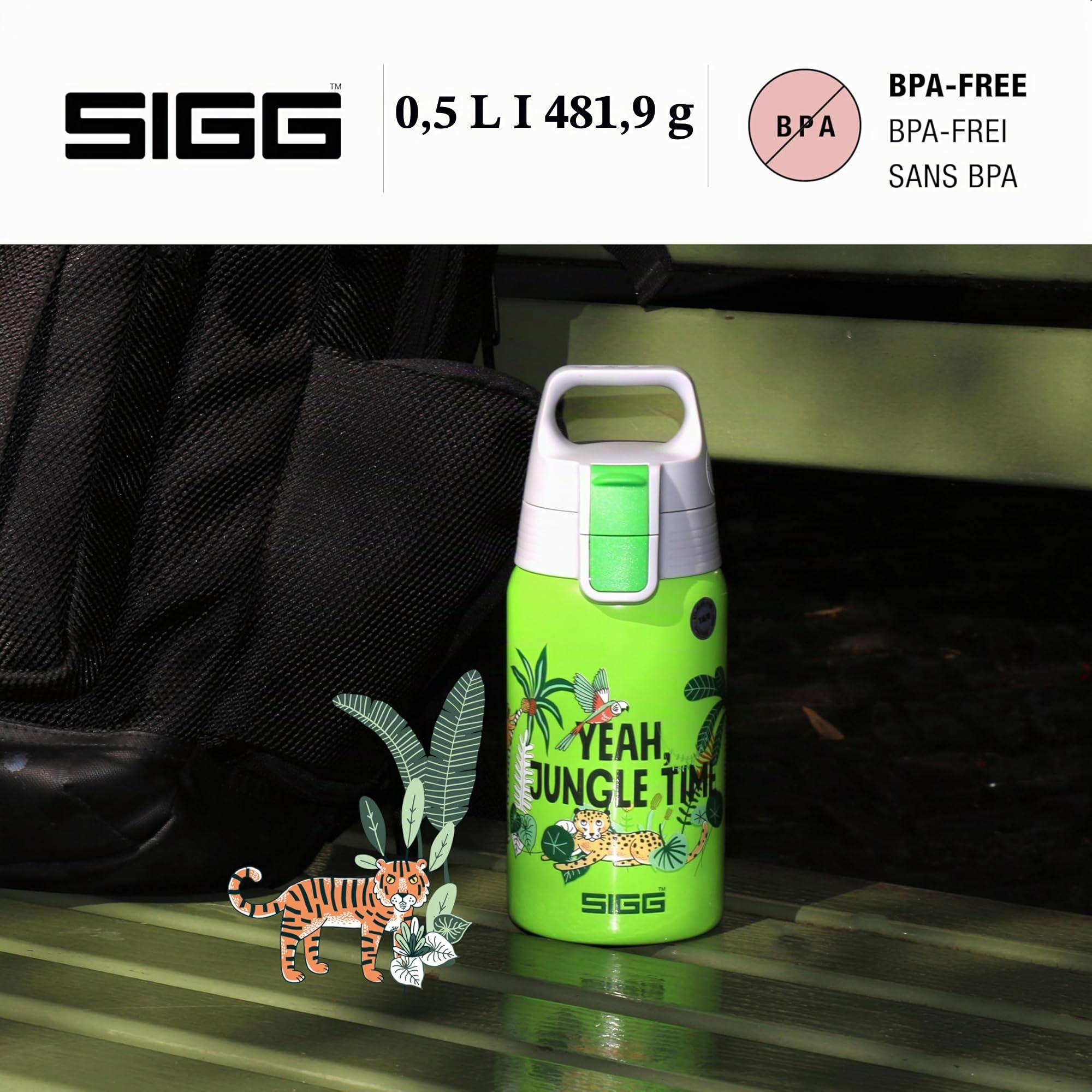 SIGG Gourde Enfant Acier Inoxydable Shield One 0,5L Étanche Sans BPA