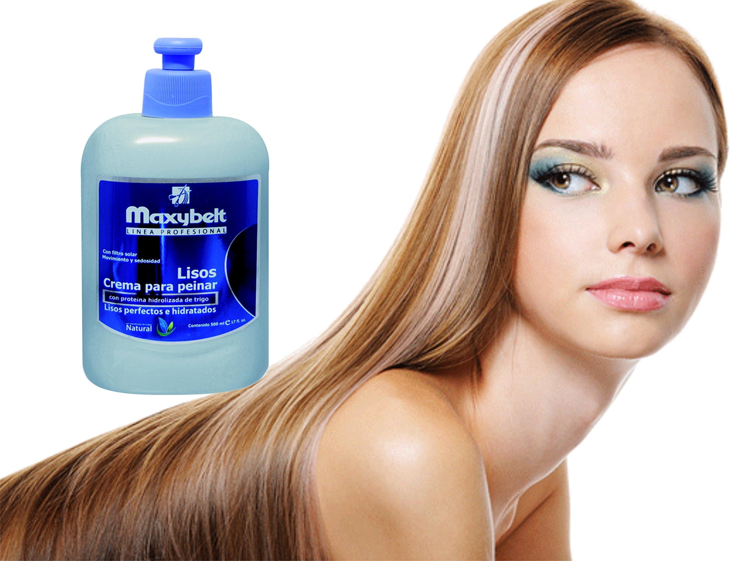 Maxibelt- Lisos Crema de peinar/Combing Cream for Straight Hair Anti frizz. Colombia