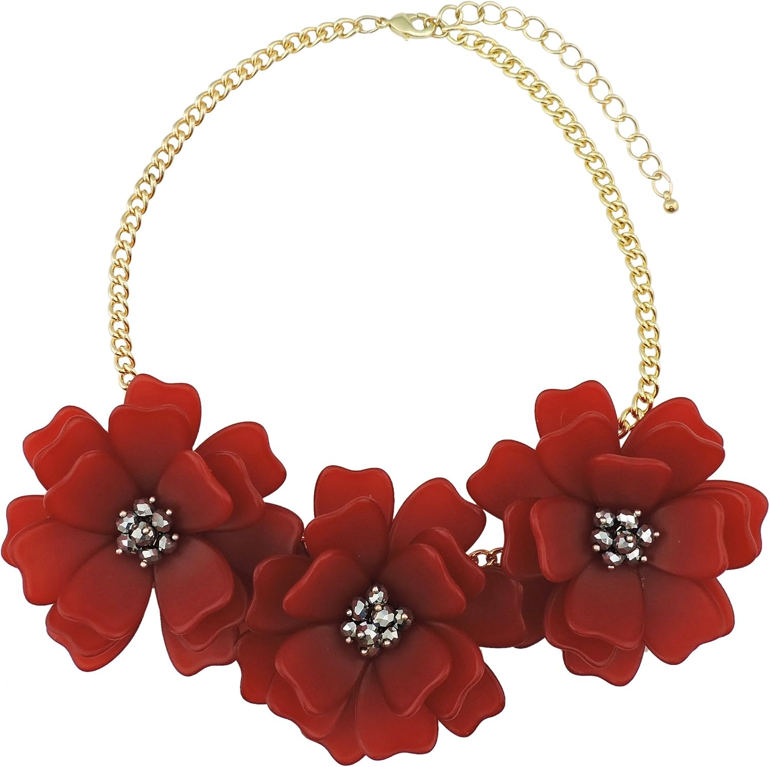 Bocar Flower Bib Necklace Set For Women - Handmade Statement Collar Jewelry, 18" Length With Extender