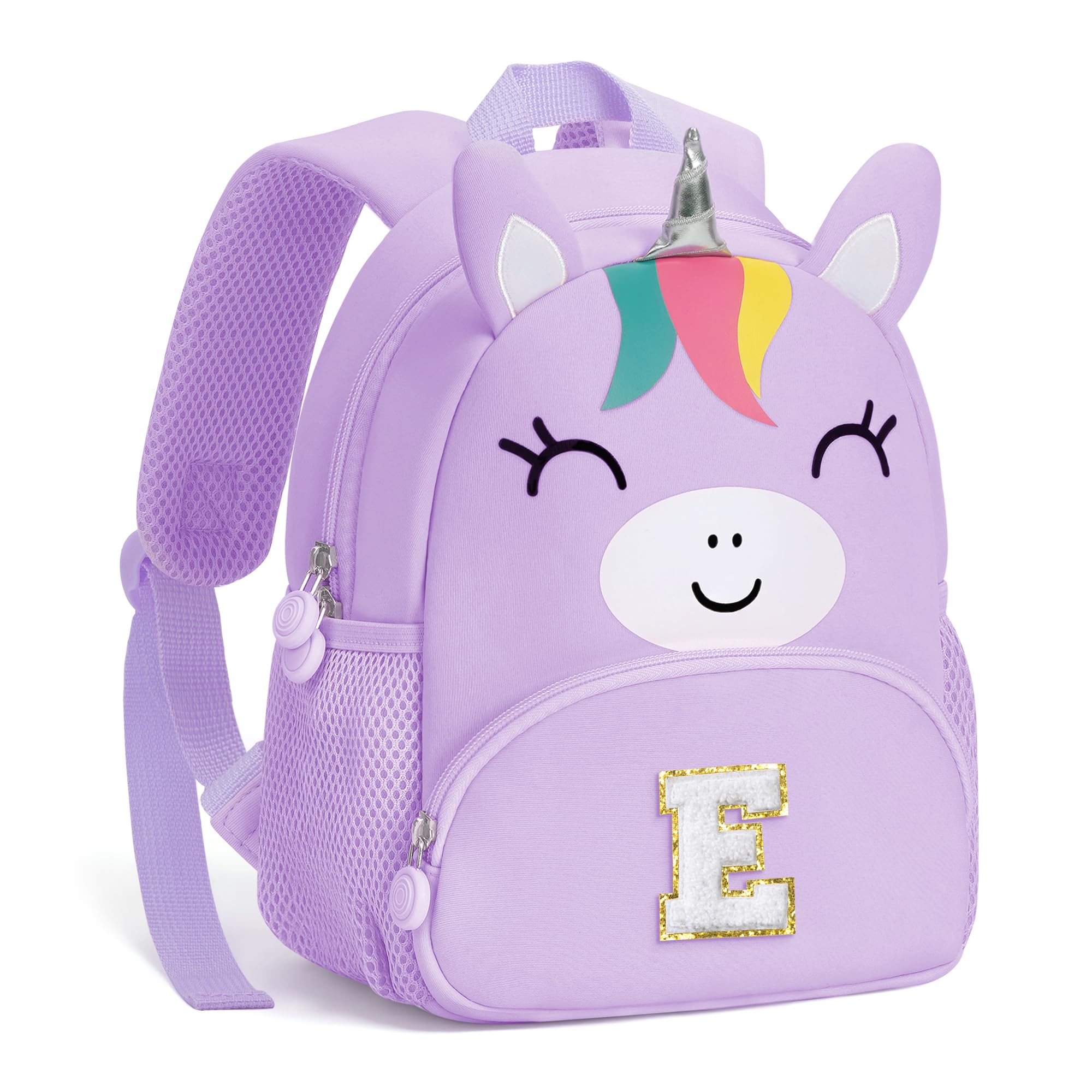 YOOLIFE Personalized Initial Kids Backpack - 2 3 4 5 Year Old Birthday Gift, Unicorn Backpack for Toddler Kids Grandkids Granddaughter Birthday Gifts