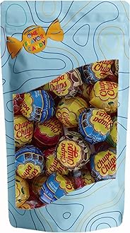 One Flavor Candy Chupa Chups Lollipop Lolli World's Greatest Pops Kids Bulk in Resealable Bag (Assorted Flavors, Pack of 20)