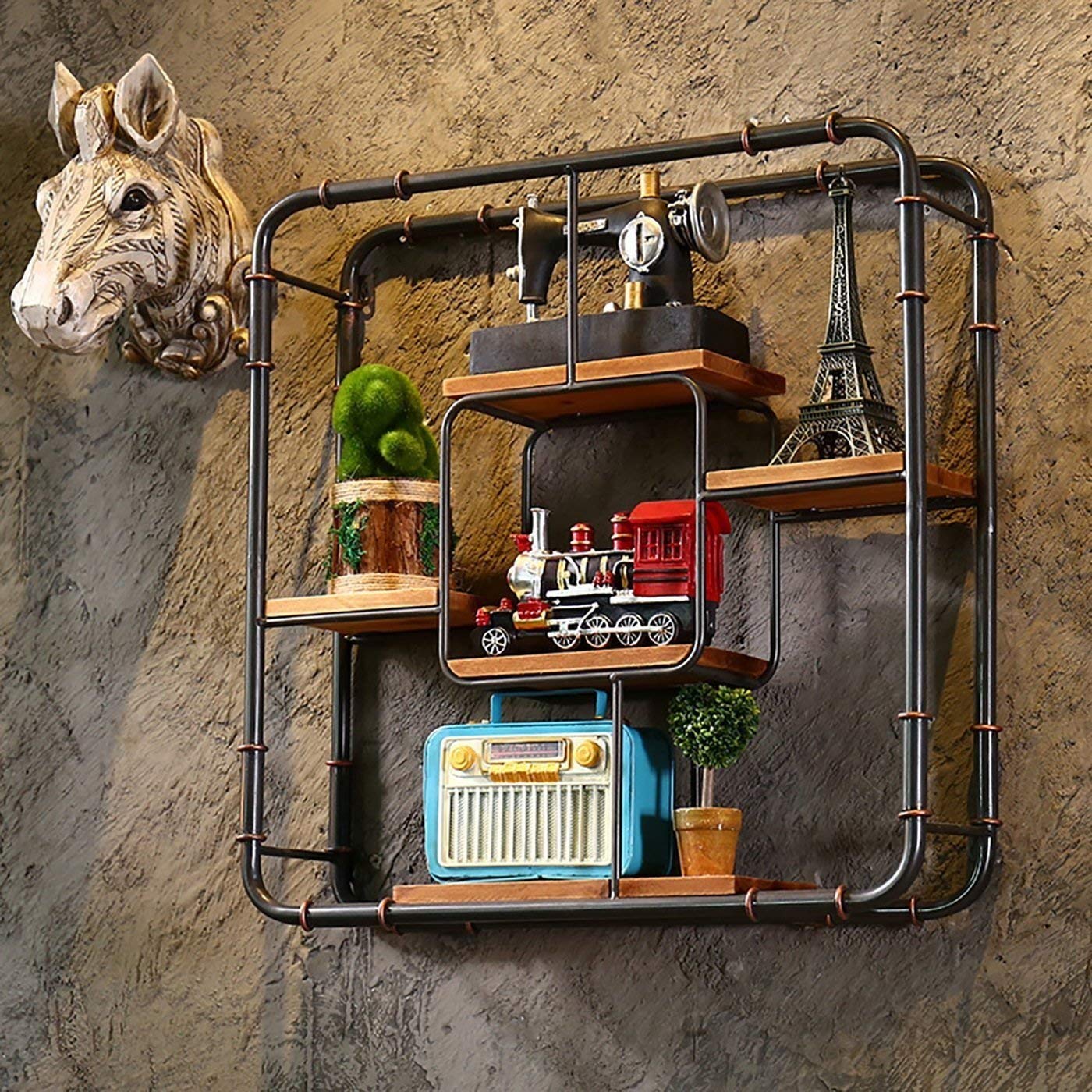 Étagère murale vintage style industriel pour une décoration de salon - 2