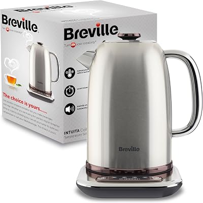 Breville Selecta Temperature Select Electric Kettle | 1.7L | 3kW Fast Boil | Digital Temperature Control | Brushed Stainless Steel [VKT159]