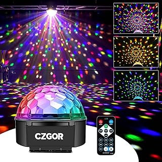 Disco Ball Lights, Czgor DJ Ball Lamp LED RGB Chritmas Party Lights 7 Modes Stage Light for Home Room Parties Bar Karaoke Xmas Wedding KTV Dance Show Club Atmosphere lamp for Live Broadcast