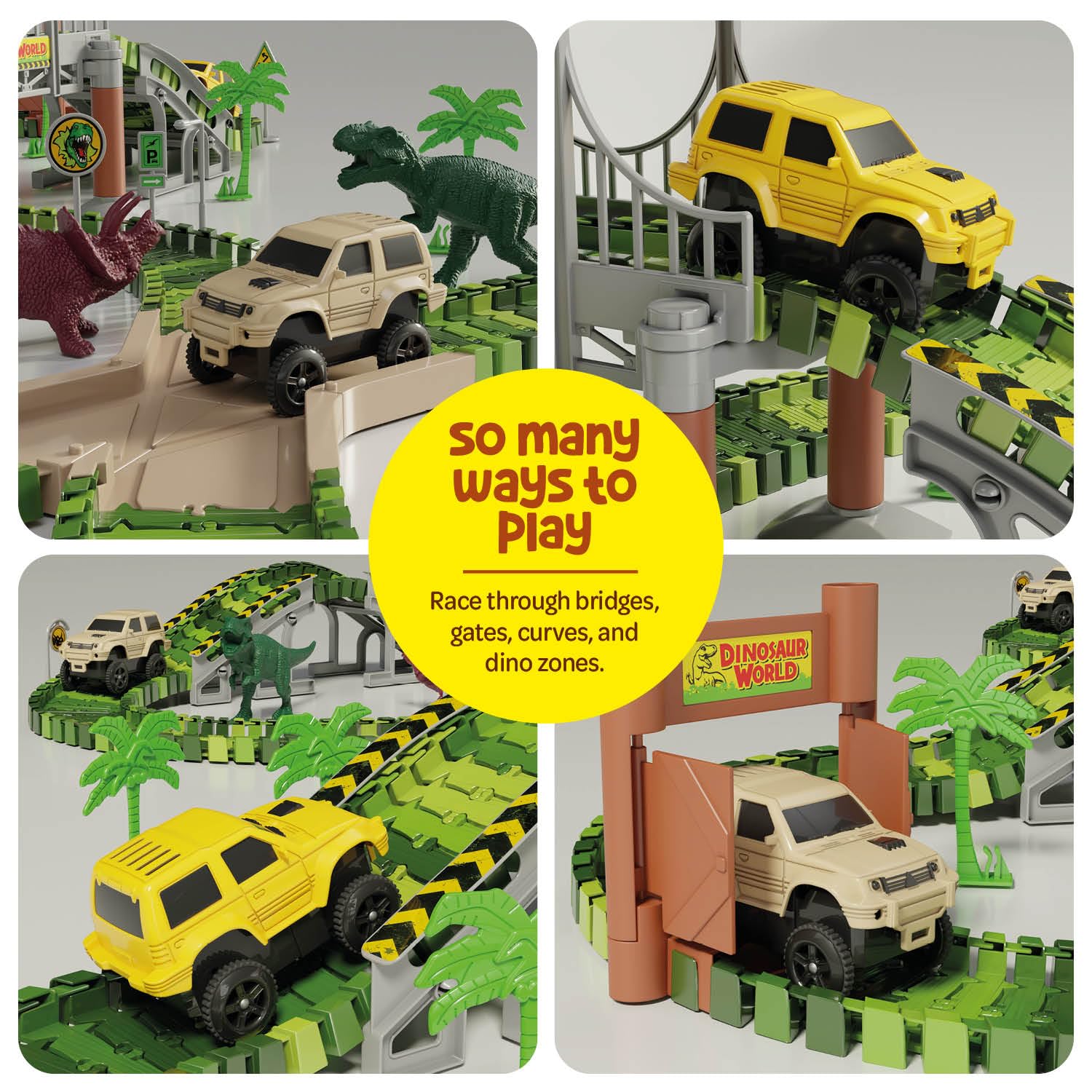 Dinosaur Car Race Track - Kids Birthday Gift -4