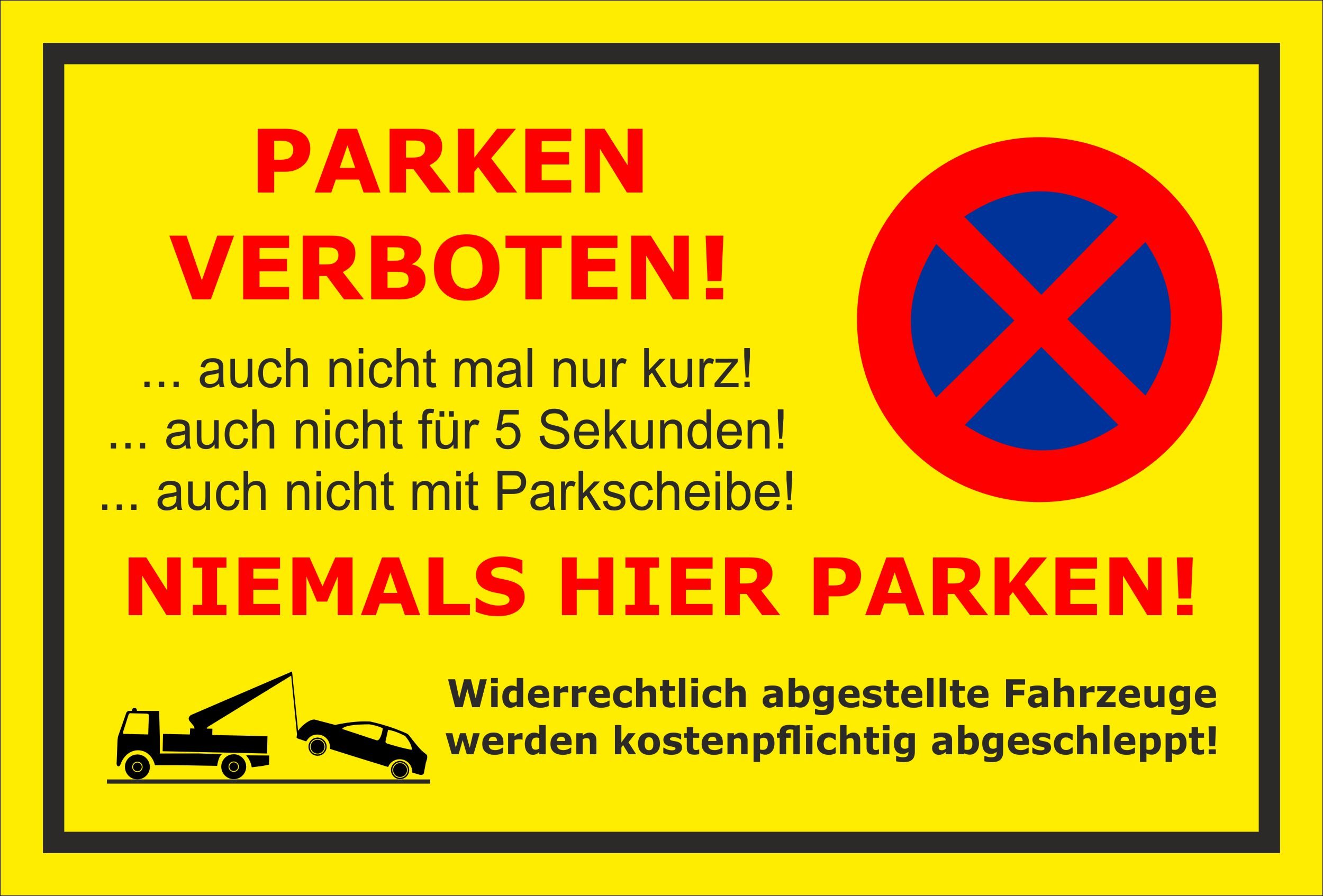 Melis Parken Verboten Schild – Aluverbund-Schild Mit Abschlepphinweis | 30x20 Cm Für Einfahrt & Privatgrundstück