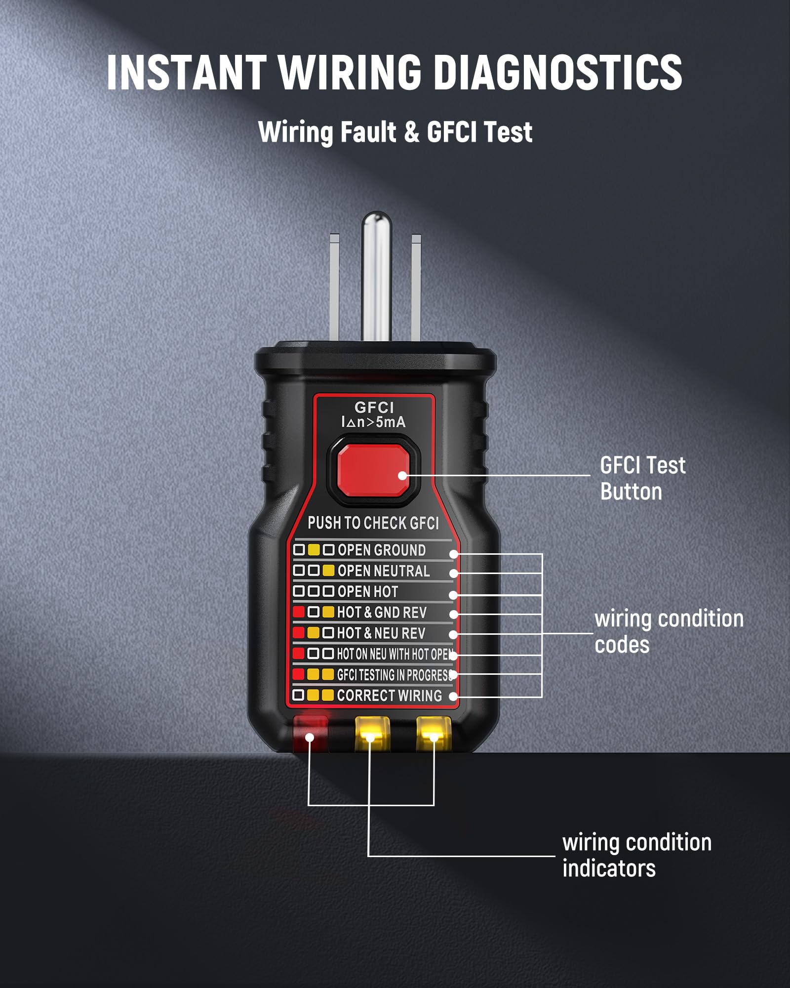Circuit Breaker Finder - GFCI Tester with LCD -4