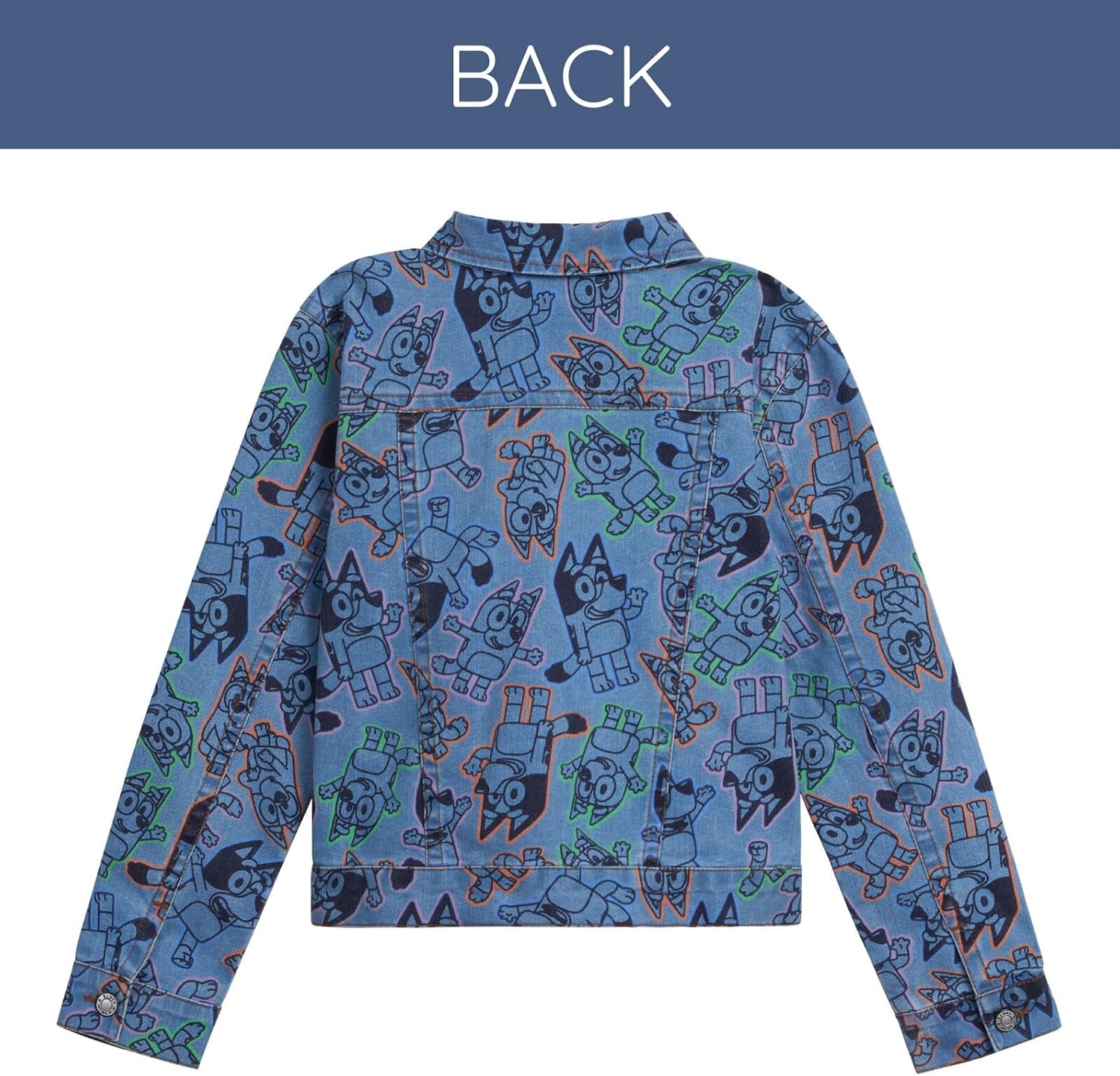 Bluey Girls Denim Jacket Toddler to Big Kid Sizes (2T - 10-12)
