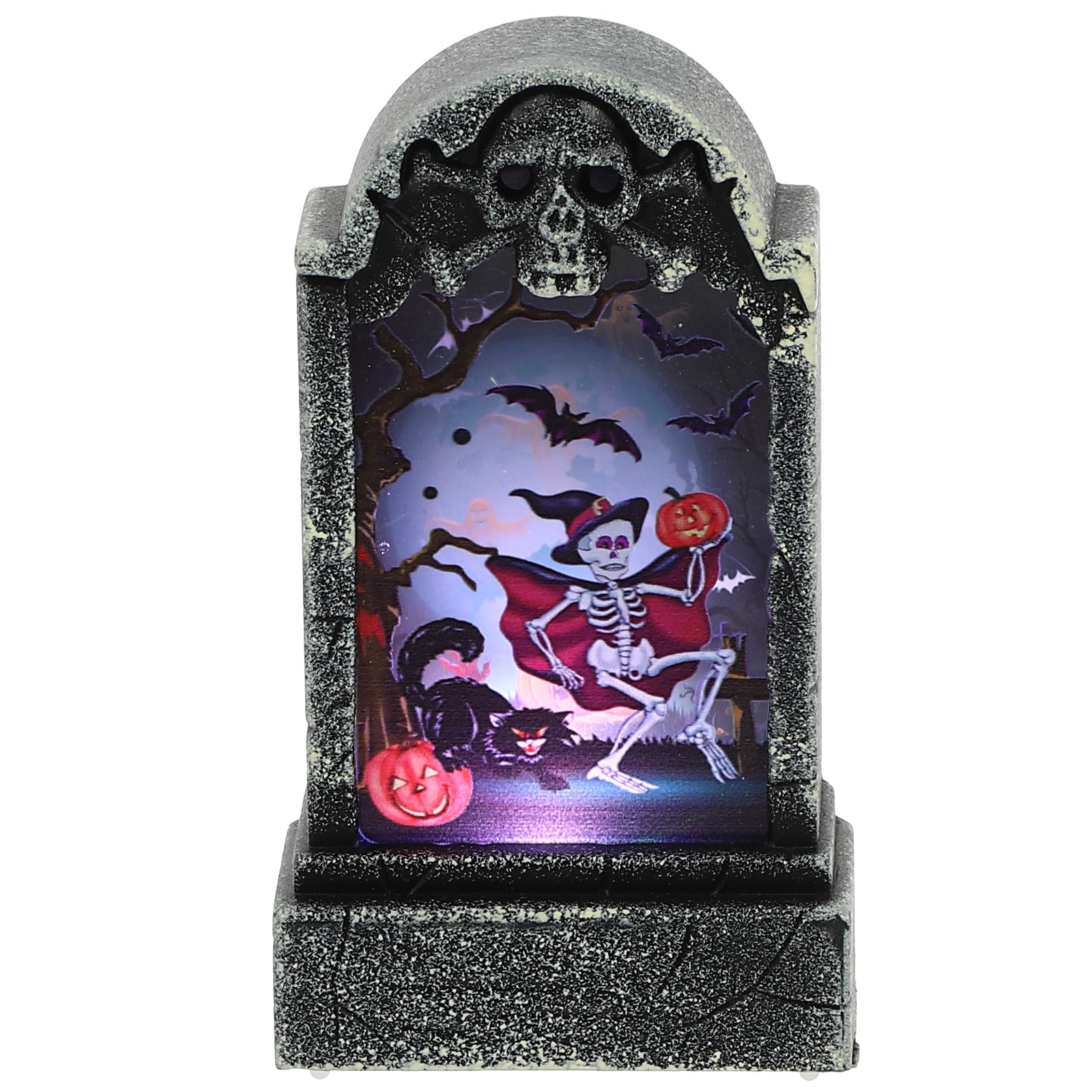 1pc Halloween Tombstone Lights Graveyard Tombstones Halloween Garden Statue Desktop Decor Desktop Led Tombstone Halloween Tombstone Decoration Led Statue Plastic Unique Night Light