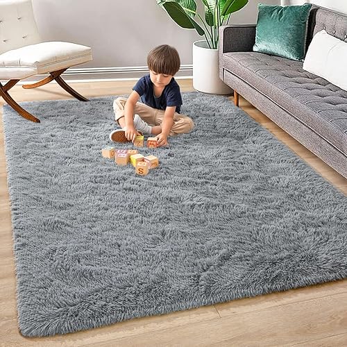 Alfombras peludas súper suaves y esponjosas para sala de estar y dormitorio, alfombras de felpa mullida para decoración del hogar, habitación de