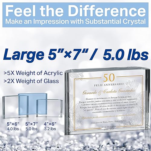 Miniatura 2 de Crystal Central Regalo de bodas de oro personalizado para Padres, Abuelos y pareja, personalizado con la fecha del aniversario, regalo único de 50