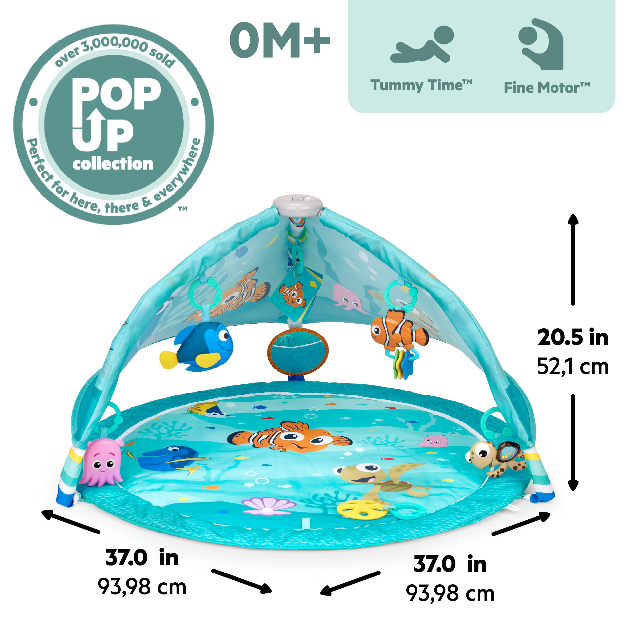 Disney Baby Finding Nemo POP 'N Wiggle klappbares Spielbogen mit Spielzeugstange, Indoor/Outdoor, ab Neugeborenem