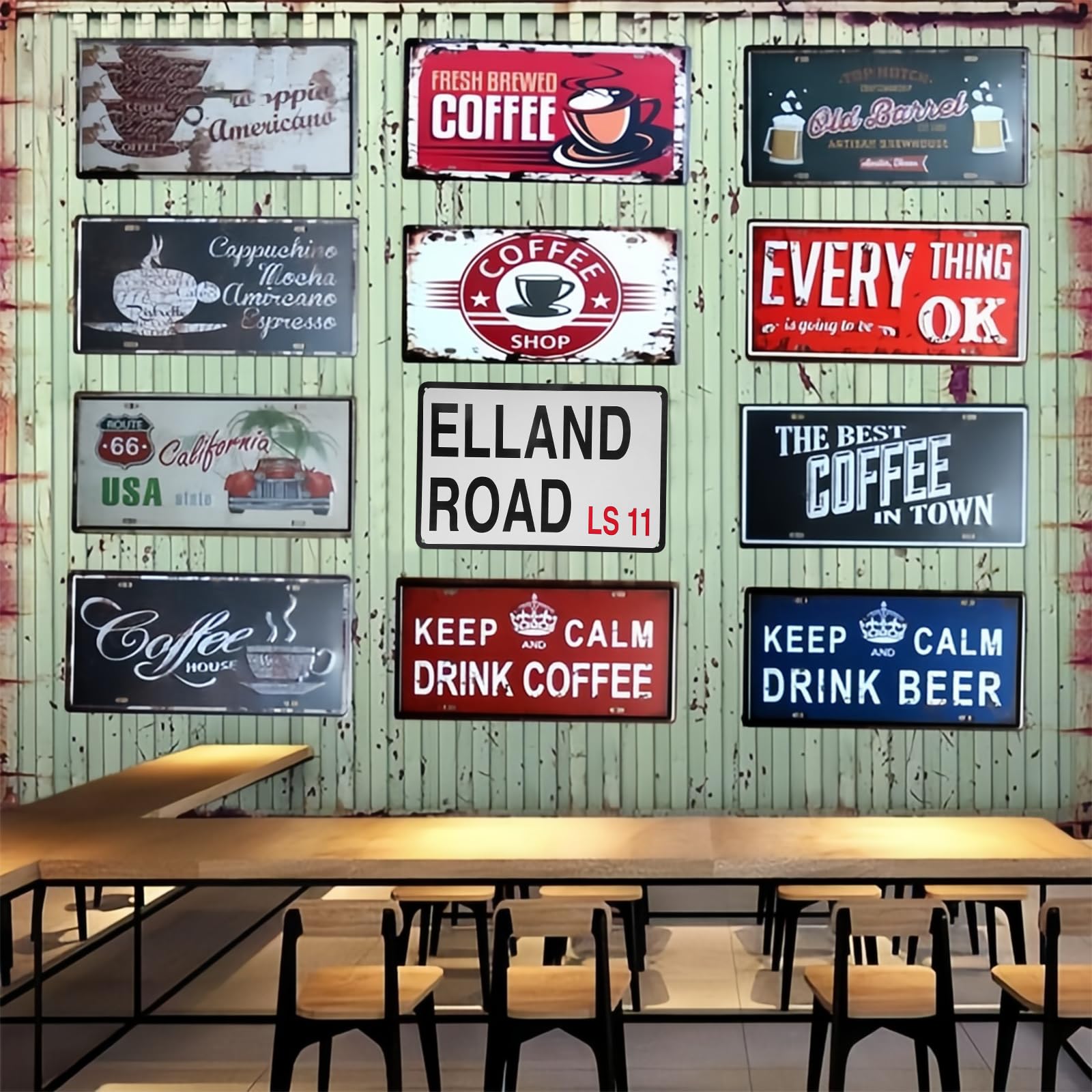 Rock River Road Houten Straatbord - 240 x 76 cm