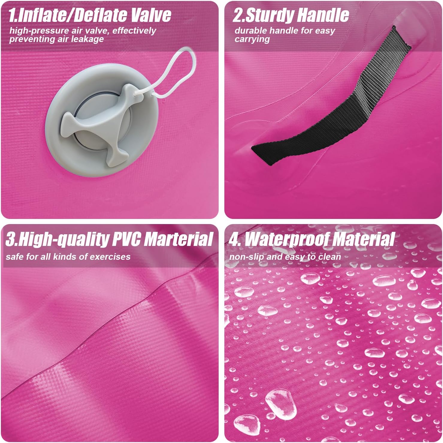 Triclicks Gymnastics Barrel Inflatable Air Roller Barrel Tumble Track Equipment Octagon Mat for Backhandspring Trainer Yoga Cheerleading Home Use Gym Without Pump