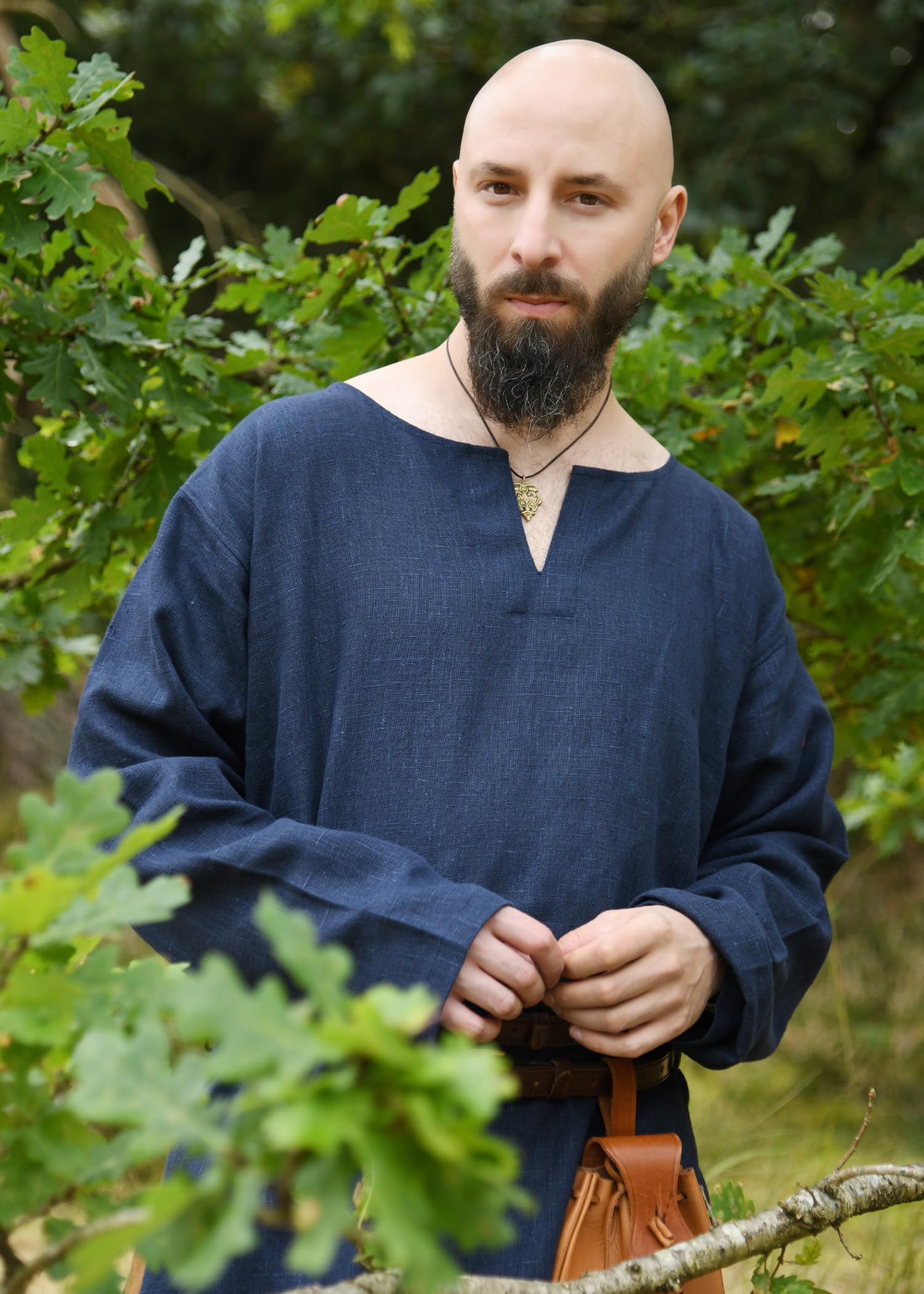 Ulfberth - Túnica de lino medieval - Camisa vikinga - Ropa medieval para hombre - Mercado medieval, vikingo, pirata, LARP