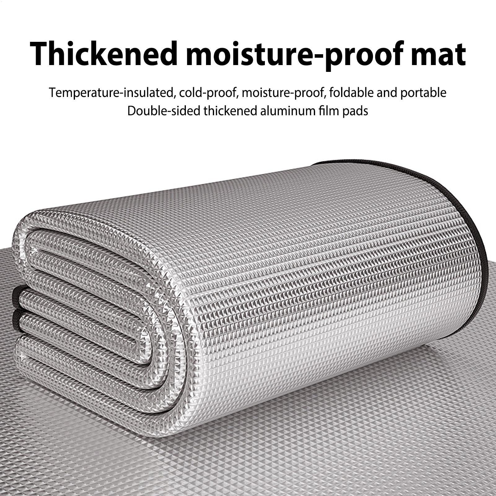 Esterilla de acampada - Esterilla de picnic de aluminio resistente a la humedad | Esterilla impermeable y aislante para exteriores, esterilla térmica para tienda de campaña para camping y playa,