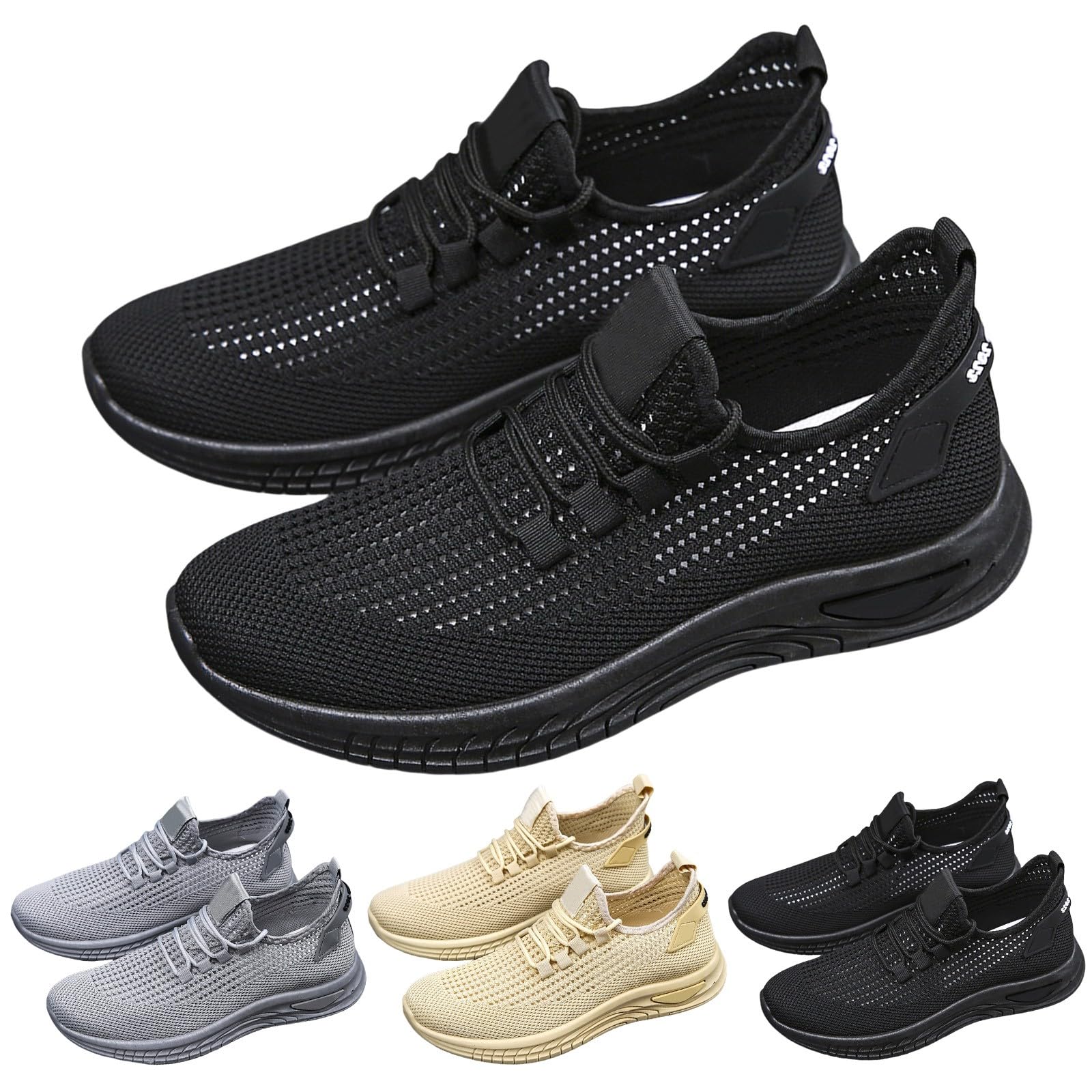 Sneaker & Sportschuhe für Herren Herren Joggingschuhe Straße Rutschfest Walkingschuhe Atmungsaktiv Fitnessschuhe Weich Leicht Breeze Schuhe Leichtgewichts Freizeitschuhe Einfarbige Laufschuhe
